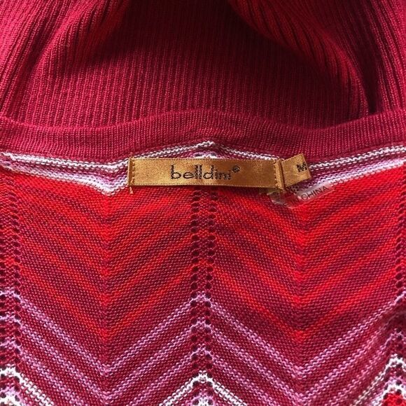 Belldini Red Striped Chevron Viscose Top - Picture 3 of 5